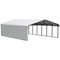 Arrow Storage Products Galvanized Steel Carport, W/ 1-Sided Enclosure, Compact Car Metal Carport Kit, 20'x29'x9, Eggshell CPH202909ECL1 - alternate 1